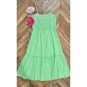 J. Crew: Neon Green & White Gingham Spring Dress